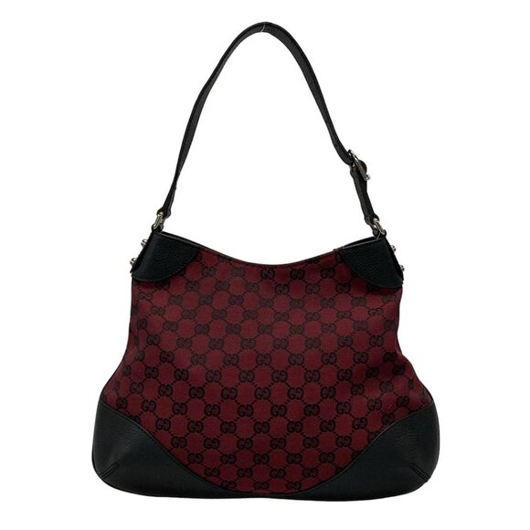 GUCCI GG Red Black Jacquard Leather Shoulder Bag 492-062825 - Picture 2 of 14